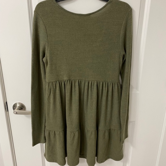 Altar'd State Military Green Baby Doll Dress. Size Large. - Picture 3 of 3